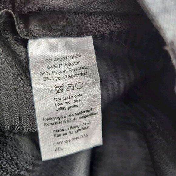 Van Heusen Gray Flat Front Trueman Dress Pants Mens Size 33W x 40L Stretch - Picture 5 of 5